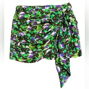 ZARA drape floral Print Mini skirt Size M